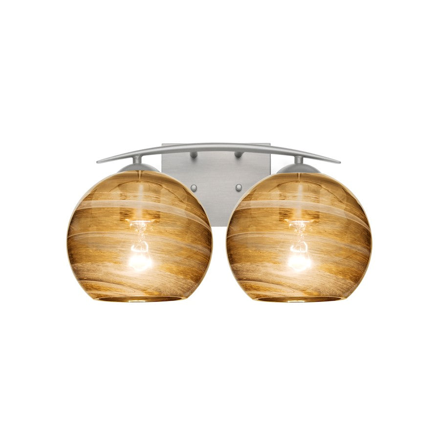 Besa Lighting Jilly 15in 2-Light Bathroom Vanity | Contemporary Satin Nickel and Beige Vapor Glass | Bathroom & Powder Room | Model 2WC-JILLYAM-SN