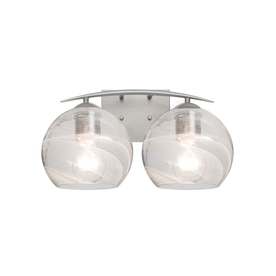 Besa Lighting Jilly 15in 2-Light Bathroom Vanity | Contemporary Satin Nickel and Clear Vapor Glass | Bathroom & Powder Room | Model 2WC-JILLYCL-SN