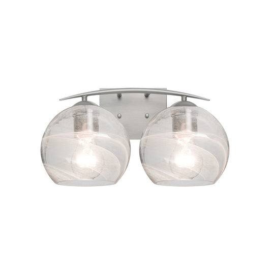 Besa Lighting Jilly 15in 2-Light Bathroom Vanity | Contemporary Satin Nickel and Clear Vapor Glass | Bathroom & Powder Room | Model 2WC-JILLYCL-SN