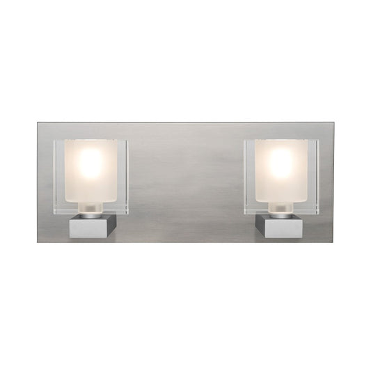 Besa Lighting Bolo 14in 2-Light Bathroom Vanity | Modern Satin Nickel and Clear Crystal Glass | Bathroom & Powder Room | Model 2WF-BOLOFR-SN