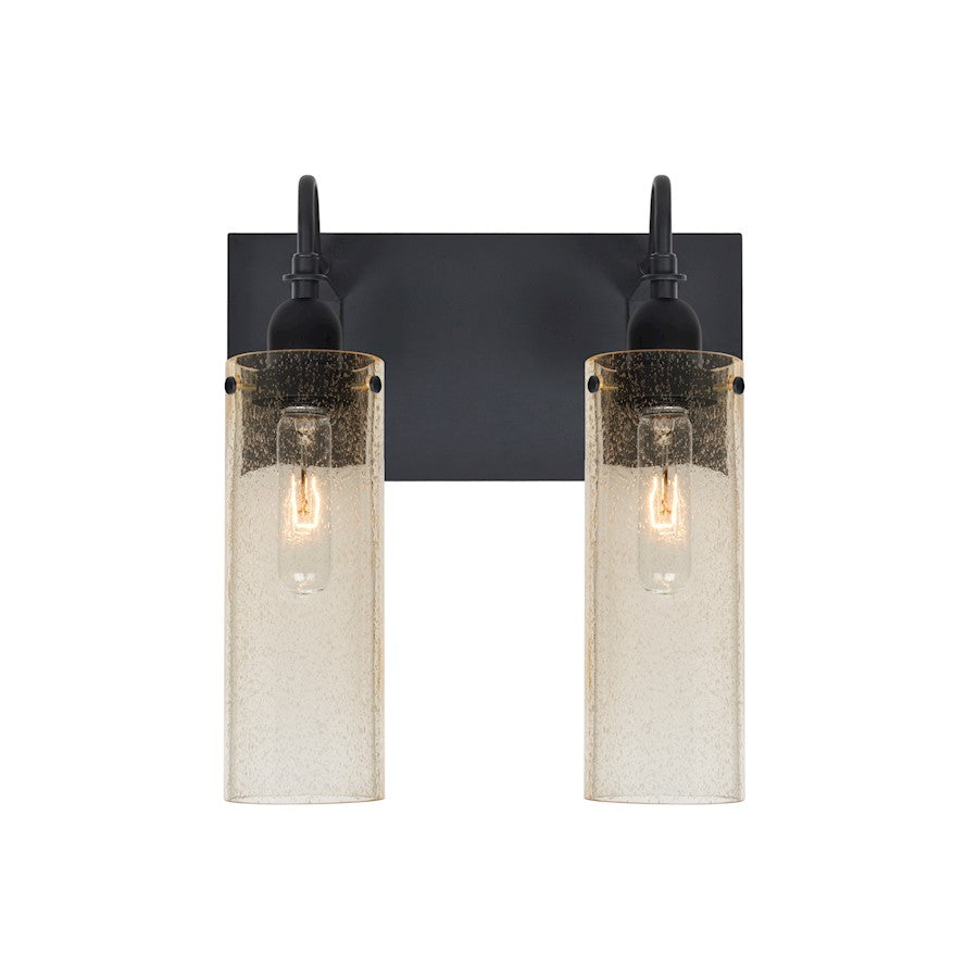 Besa Lighting Juni 10 12in 2-Light Bathroom Vanity | Transitional Black and Gold Glass | Bathroom & Powder Room | Model 2WG-JUNI10GD-BK