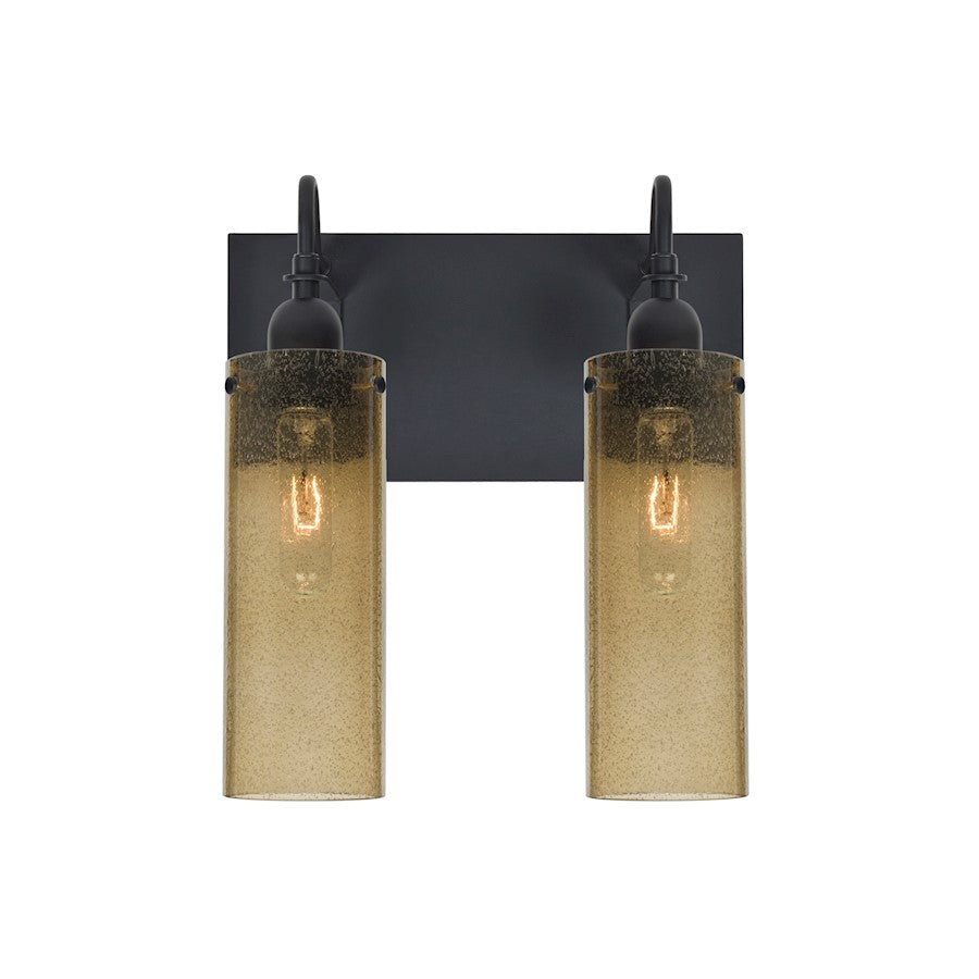 Besa Lighting Juni 10 2-Light Bathroom Vanity | Transitional Black and Beige Glass | Bathroom & Powder Room | Model 2WG-JUNI10LT-BK