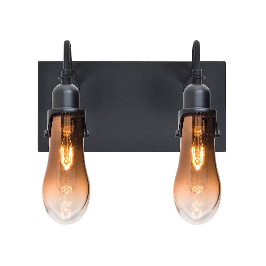 Besa Lighting Wish 12in 2-Light Wall Sconce | Transitional Black and Beige Glass | Hallway & Bedroom | 12 x 6 x 11 in | Model 2WG-WISHAM-BK