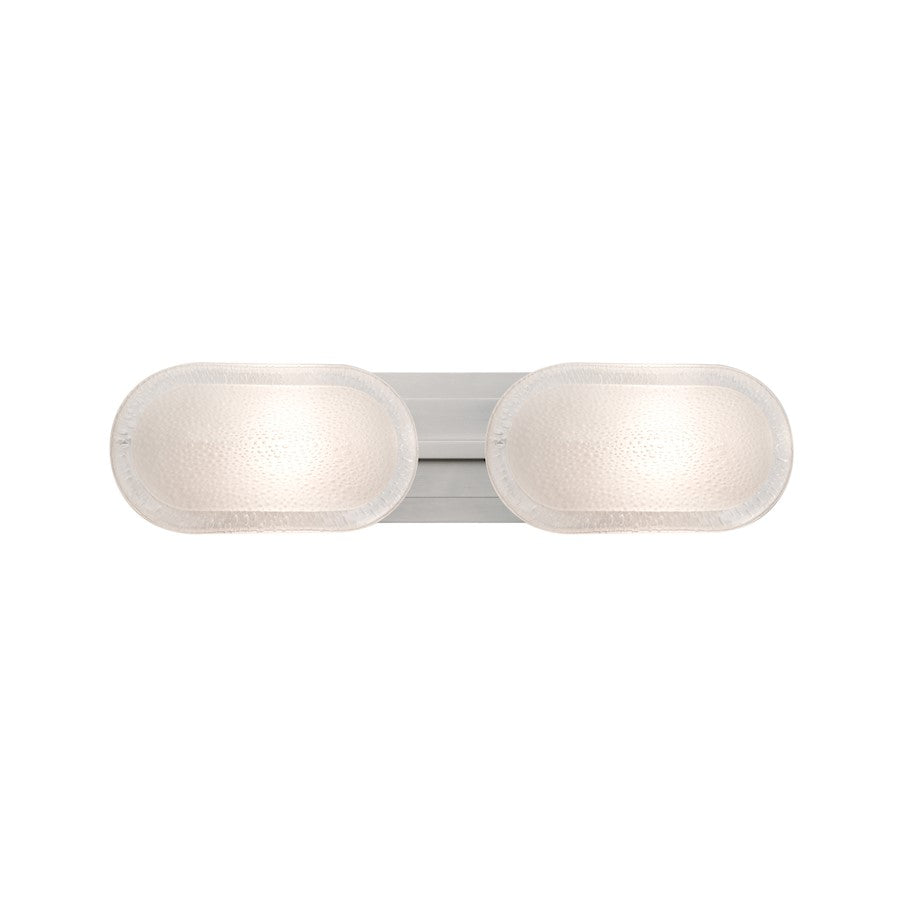 Besa Lighting Cabo 22in 2-Light LED Vanity | Contemporary Satin Nickel and White Glass | Bathroom Vanity | 5.5 x 22 x 5.1 in | Model 2WT-962759-LED-SN