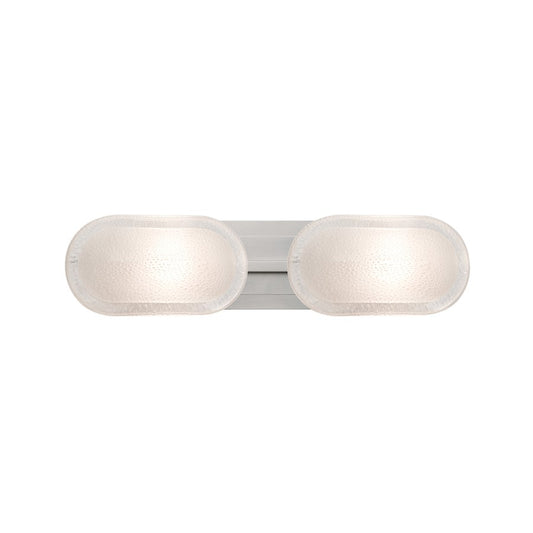 Besa Lighting Cabo 22in 2-Light LED Vanity | Contemporary Satin Nickel and White Glass | Bathroom Vanity | 5.5 x 22 x 5.1 in | Model 2WT-962759-LED-SN