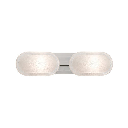 Besa Lighting Cabo 22in 2-Light Vanity | Contemporary Satin Nickel and White Glass | Bathroom Vanity | 5.5 x 22 x 5.1 in | Model 2WT-962759-SN