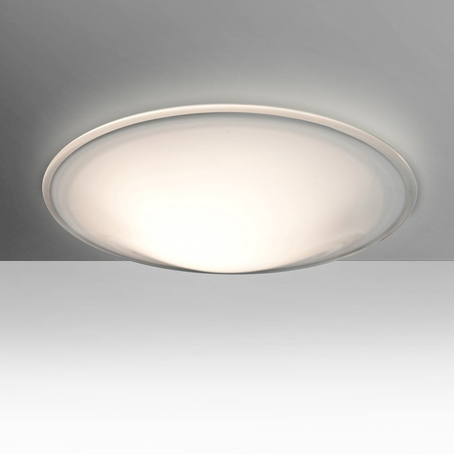 Besa Lighting Luma Slim 18 1-Light LED Flush Mount | Contemporary Clear Glass and Aluminum | Hallway & Bedroom | 17 x 17 x 4 in | Model 3CS-909739-LED