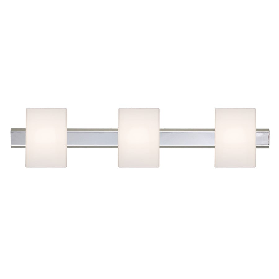 Besa Lighting Tito 22in 3-Light LED Bathroom Vanity | Contemporary Chrome and White Opal Glass | Bathroom & Powder Room | Model 3SW-TITO07-LED-CR
