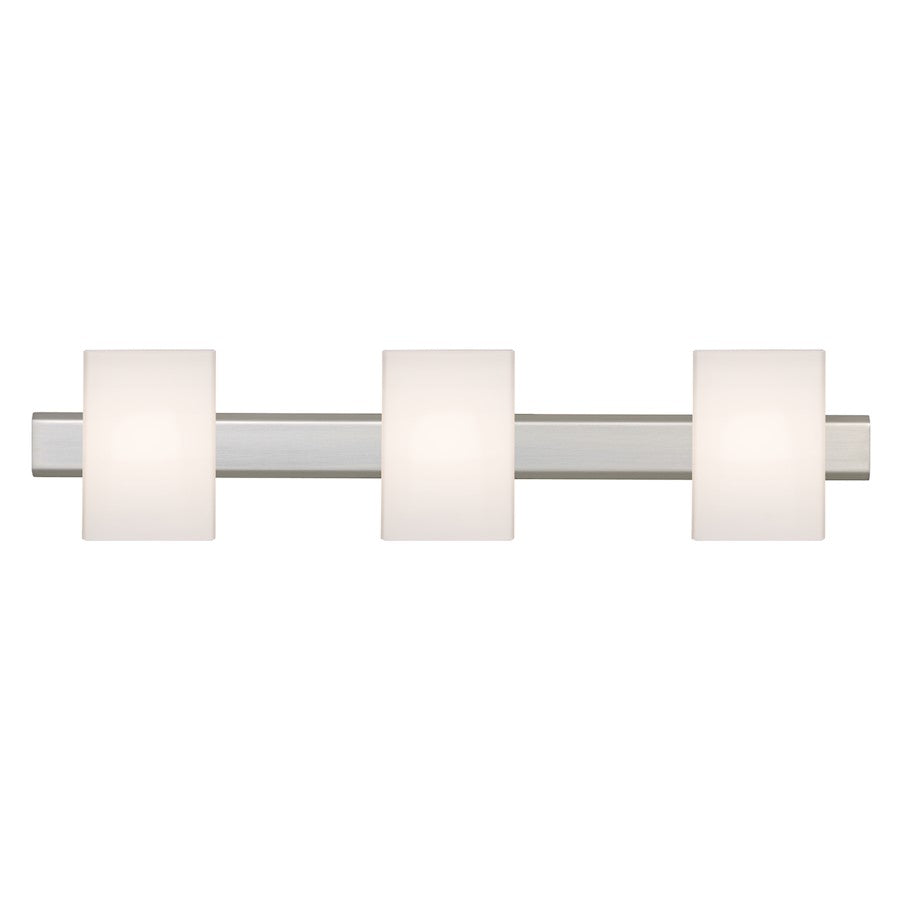 Besa Lighting Tito 22in 3-Light Bathroom Vanity | Contemporary Satin Nickel and White Opal Glass | Bathroom & Powder Room | Model 3SW-TITO07-SN