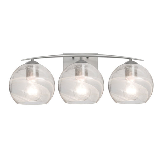 Besa Lighting Jilly 25in 3-Light Bathroom Vanity | Contemporary Satin Nickel and Clear Glass | Bathroom & Powder Room | Model 3WC-JILLYCL-SN