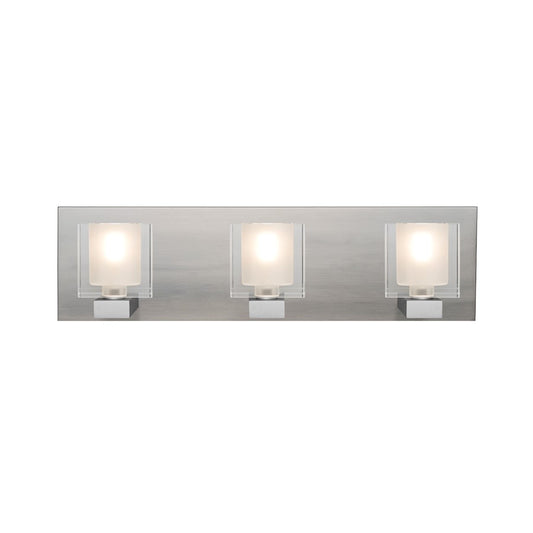 Besa Lighting Bolo 3-Light LED Vanity | Modern Satin Nickel and Clear Crystal | Bathroom & Powder Room | 22 x 4.62 x 5.9 in | Model 3WF-BOLOFR-LED-SN