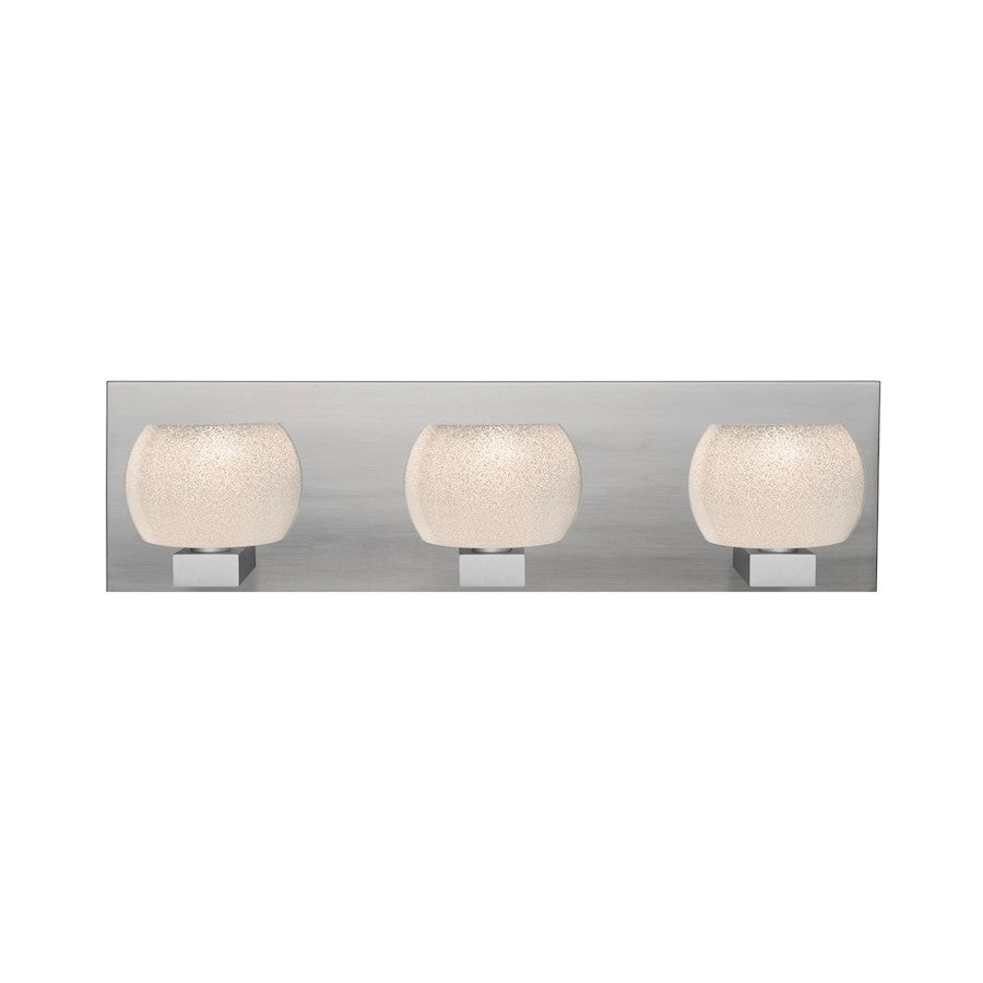 Besa Lighting Keno 22in 3-Light Bathroom Vanity | Contemporary Satin Nickel and White Glass | Bathroom & Powder Room | Model 3WF-KENOWH-SN