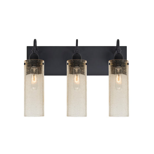 Besa Lighting Juni 10 20in 3-Light Bathroom Vanity | Transitional Black and Gold Glass | Bathroom Vanity | 20 x 7 x 14 in | Model 3WG-JUNI10GD-BK