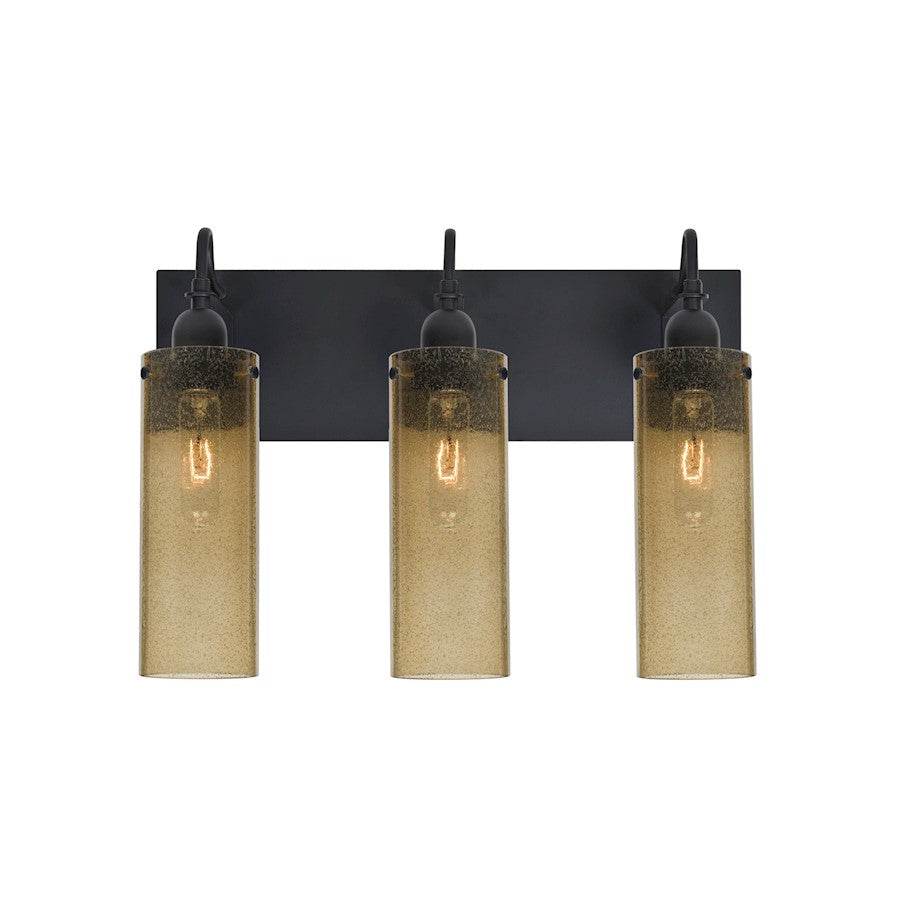 Besa Lighting Juni 10 20in 3-Light Bathroom Vanity | Transitional Black and Beige Glass | Bathroom Vanity | 20 x 7 x 14 in | Model 3WG-JUNI10LT-BK