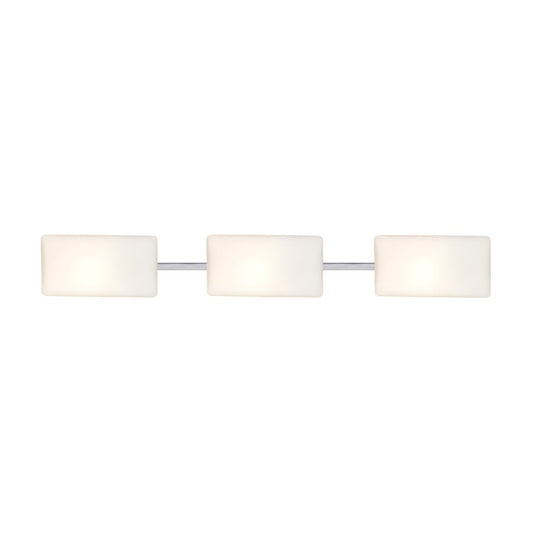 Besa Lighting Lido 34in 3-Light LED Bathroom Vanity | Contemporary Chrome and White Glass | Bathroom & Powder Room | Model 3WT-888607-LED-CR