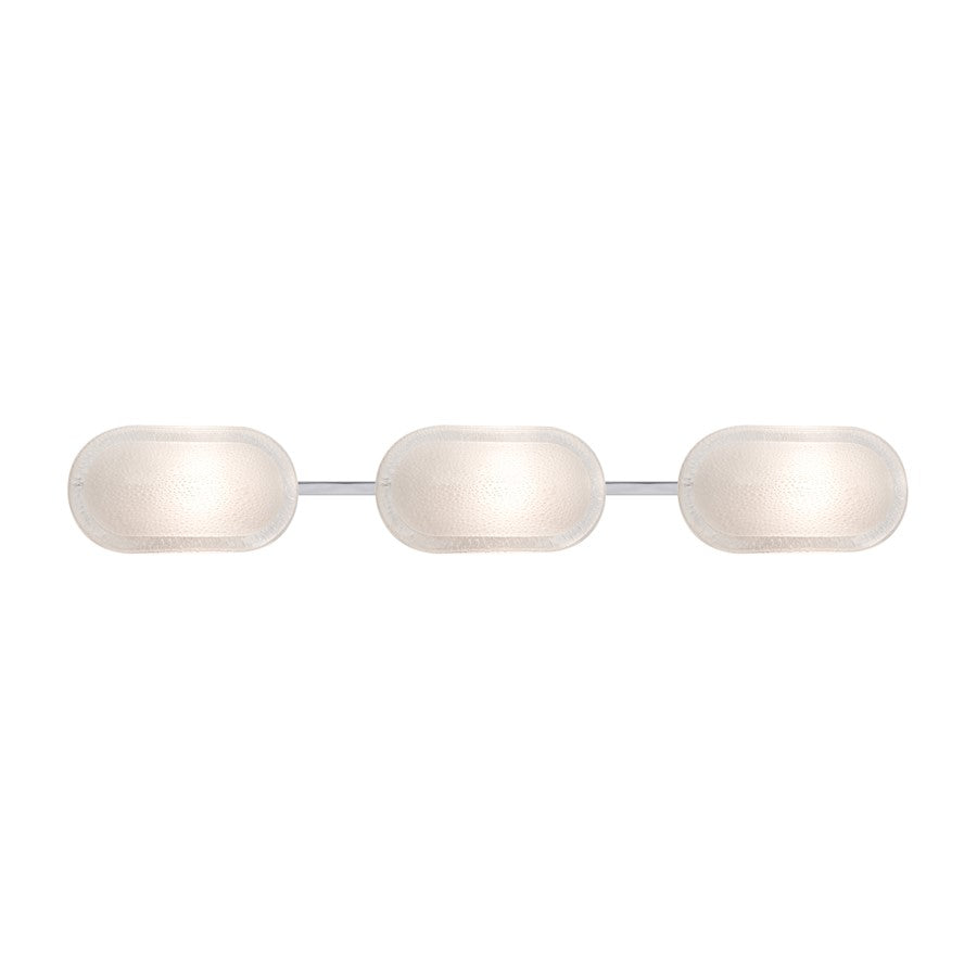 Besa Lighting Cabo 35in 3-Light LED Bathroom Vanity | Contemporary Chrome and White Glass | Bathroom & Powder Room | Model 3WT-962759-LED-CR