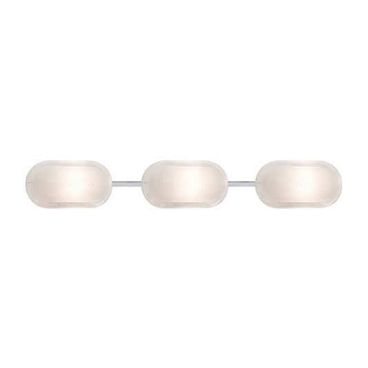 Besa Lighting Cabo 35in 3-Light LED Bathroom Vanity | Contemporary Chrome and White Glass | Bathroom & Powder Room | Model 3WT-962759-LED-CR