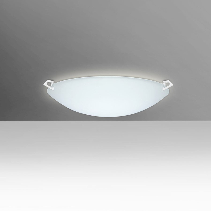 Besa Lighting Sonya 13 13in 1-Light LED Flush Mount | Contemporary White and White Glass | Hallway & Bedroom | 13 x 13 x 4 in | Model 841725-LED-WH