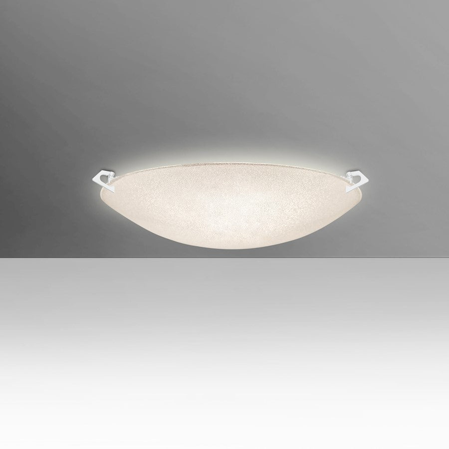 Besa Lighting Sonya 13in 1-Light LED Flush Mount | Contemporary White and Crystal Glass | Hallway & Bedroom | 13 x 13 x 4 in | Model 8417GL-LED-WH