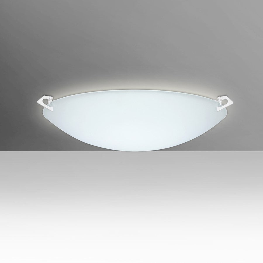 Besa Lighting Sonya 17in 2-Light LED Flush Mount | Contemporary White and White Glass | Kitchen & Bedroom Ceiling Light | Model 841825-LED-WH