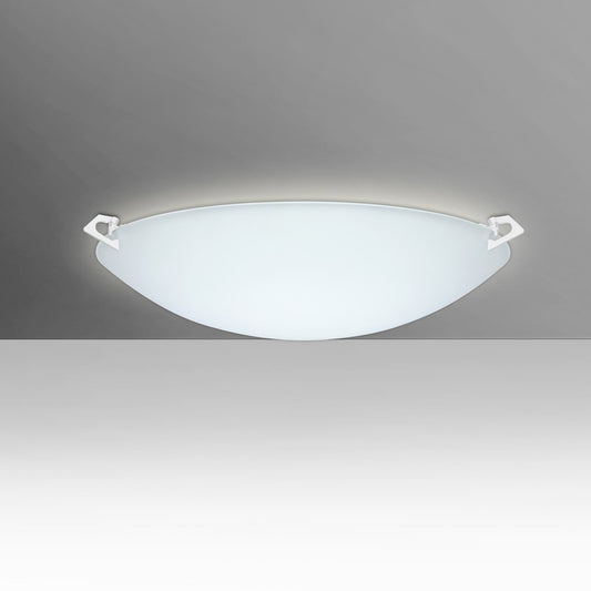 Besa Lighting Sonya 17in 2-Light Flush Mount | Contemporary White and White Frost Glass | Bedroom & Hallway Ceiling Light | Model 841825-WH