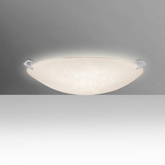 Besa Lighting Sonya 17in 2-Light LED Flush Mount | Contemporary Satin Nickel and Crystal Glass | Bedroom & Hallway Ceiling | Model 8418GL-LED-SN