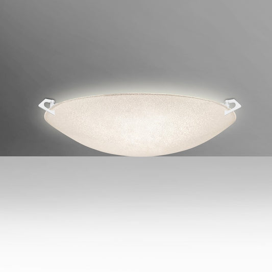 Besa Lighting Sonya 17in 2-Light LED Flush Mount | Contemporary White and Crystal Glass | Bedroom & Hallway Ceiling Light | Model 8418GL-LED-WH