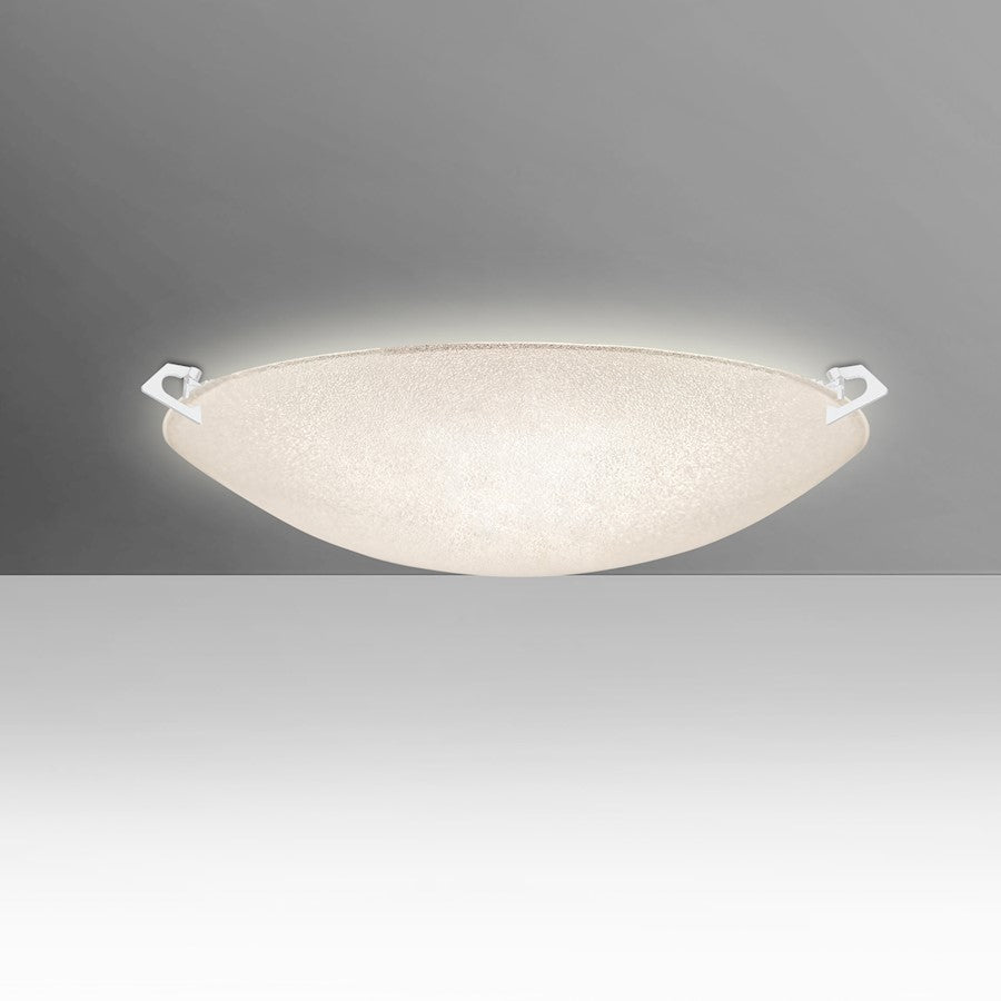 Besa Lighting Sonya 17in 2-Light Flush Mount | Contemporary White and Crystal Glass | Bedroom & Hallway Ceiling Light | Model 8418GL-WH