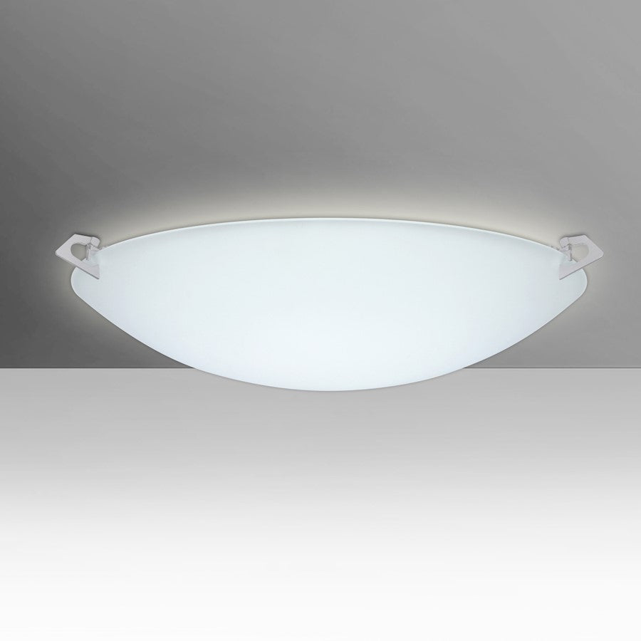 Besa Lighting Sonya 20in 3-Light LED Flush Mount | Contemporary Satin Nickel and White Glass | Kitchen & Living Room Ceiling | Model 841925-LED-SN