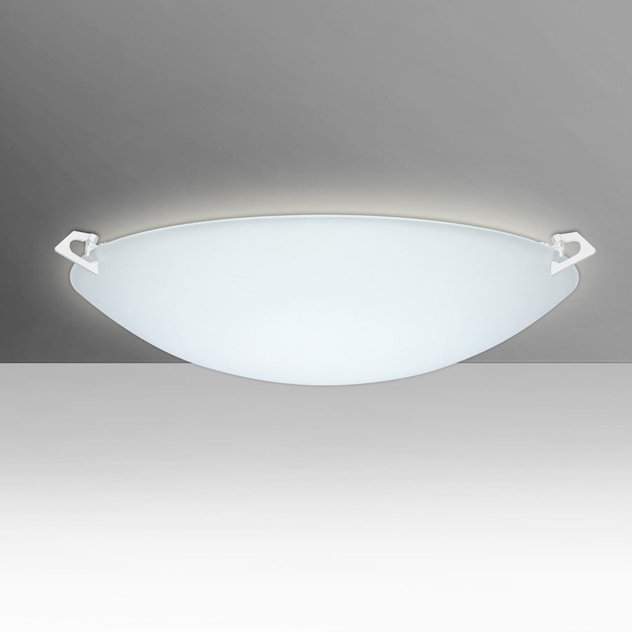 Besa Lighting Sonya 20in 3-Light LED Flush Mount | Contemporary White and White Glass | Kitchen & Living Room Ceiling Light | Model 841925-LED-WH