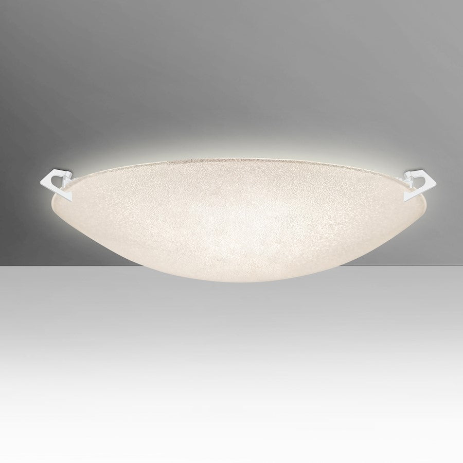 Besa Lighting Sonya 20 20in 3-Light LED Flush Mount | Contemporary White and Crystal Glass | Bedroom & Hallway | Model 8419GL-LED-WH