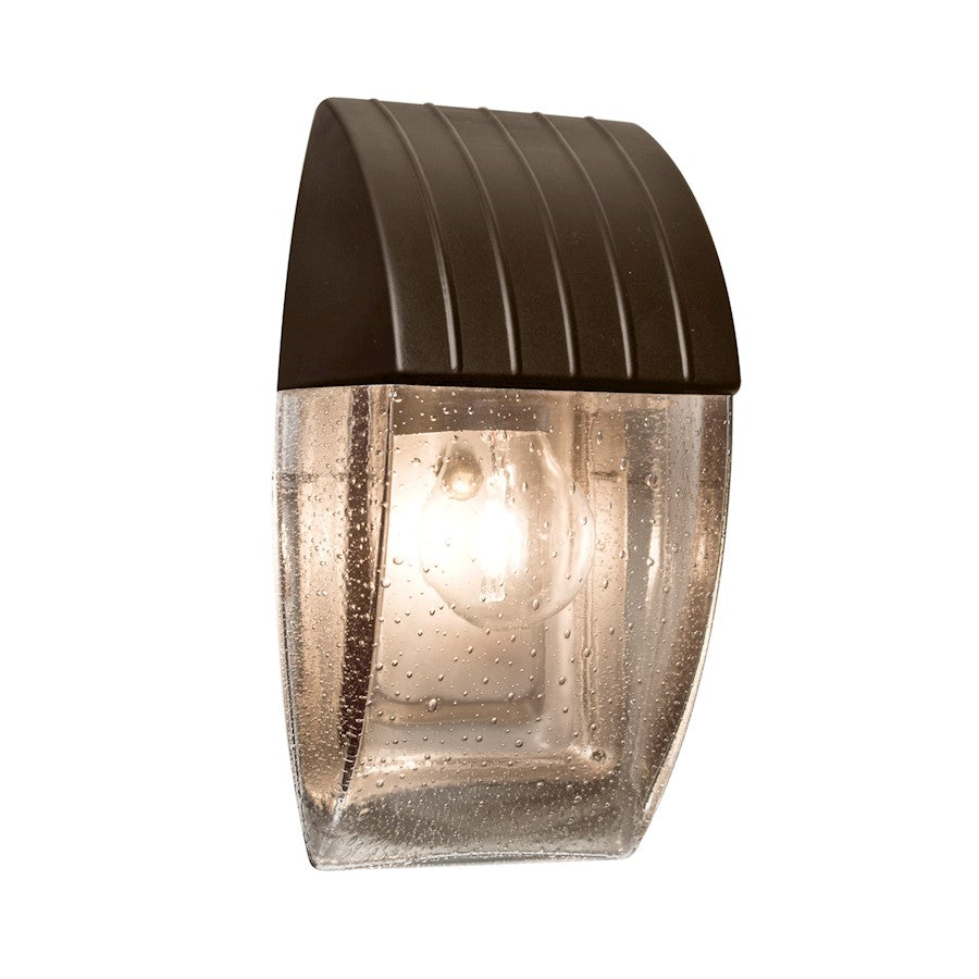 Besa Lighting Costaluz Aqua 10in 1-Light Outdoor Sconce | Transitional Bronze and Bronze Glass | Covered Patio & Entryway | Model AQUACP-CL-BR