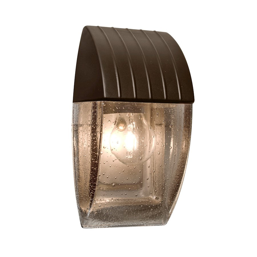 Besa Lighting Aqua 10in 1-Light Outdoor Sconce | Transitional Bronze and Bronze Bubble Glass | Covered Patio & Entryway | Model AQUACP-SM-BR