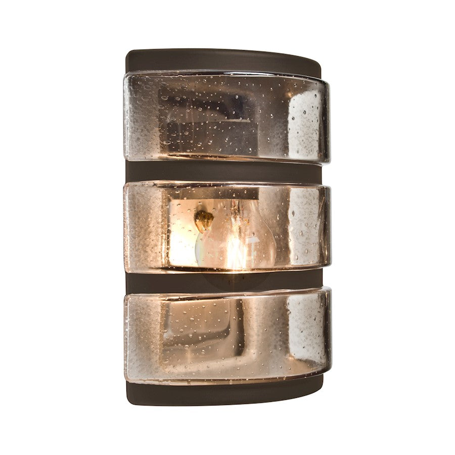 Besa Costaluz Aqua 9in 1-Light Outdoor Sconce | Transitional Bronze and Smoke Glass | Covered Patio & Entryway | Model AQUARBH-SM-EDIL-BR