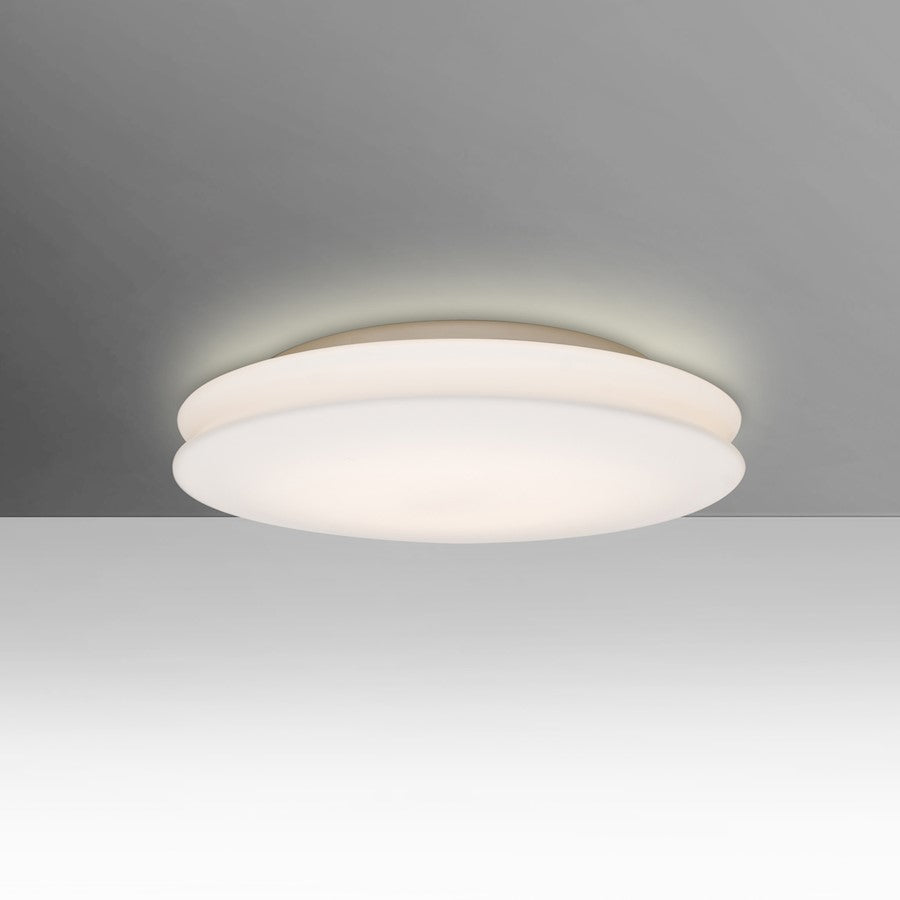 Besa Lighting Aura 12 1-Light LED Flush Mount | Contemporary White Opal Glass | Hallway & Bedroom Ceiling Light | Model AURA1207C-LED