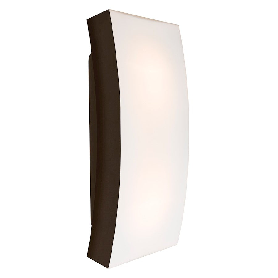 Besa Lighting Billow 15 2-Light LED Outdoor Sconce | Contemporary Bronze and White Glass | Covered Patio & Entryway | Model BILLOW15-LED-BR