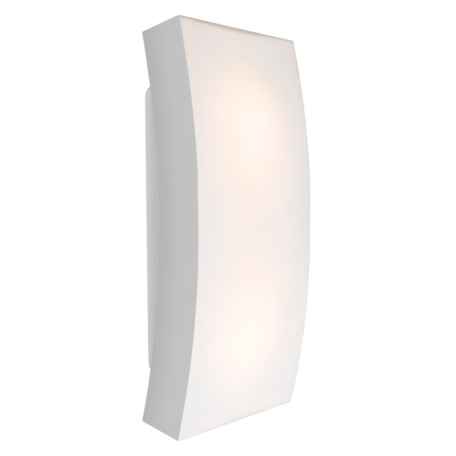 Besa Lighting Billow 15 2-Light LED Outdoor Sconce | Contemporary Silver and White Glass | Covered Patio & Entryway | Model BILLOW15-LED-SL
