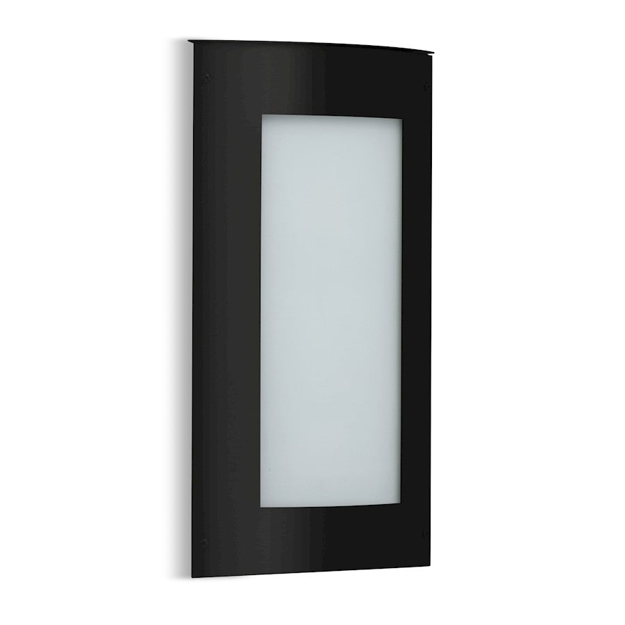 Besa Lighting Expo 16 1-Light LED Outdoor Sconce | Contemporary Black and White Acrylic | Entryway & Covered Patio | Model EXPO16-WA-LED-BK