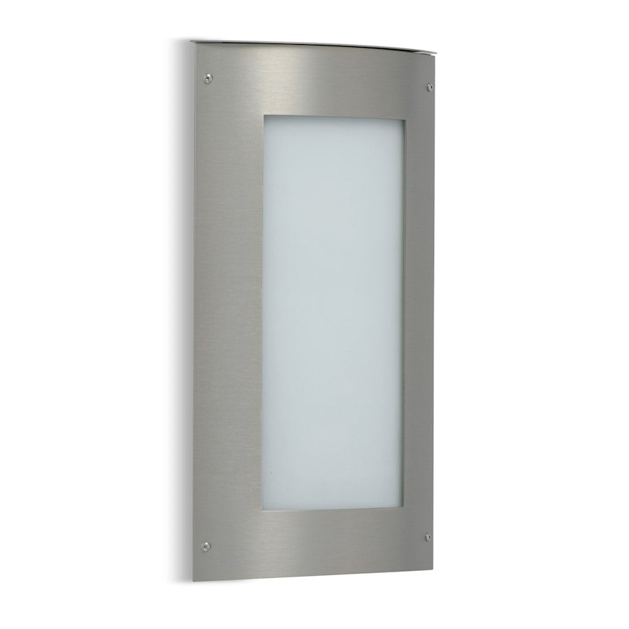Besa Lighting Expo 16 1-Light LED Outdoor Sconce | Contemporary Silver and White Acrylic | Entryway & Covered Patio | Model EXPO16-WA-LED-SL