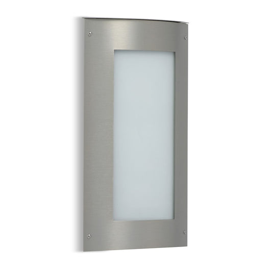Besa Lighting Expo 16 1-Light LED Outdoor Sconce | Contemporary Silver and White Acrylic | Entryway & Covered Patio | Model EXPO16-WA-LED-SL