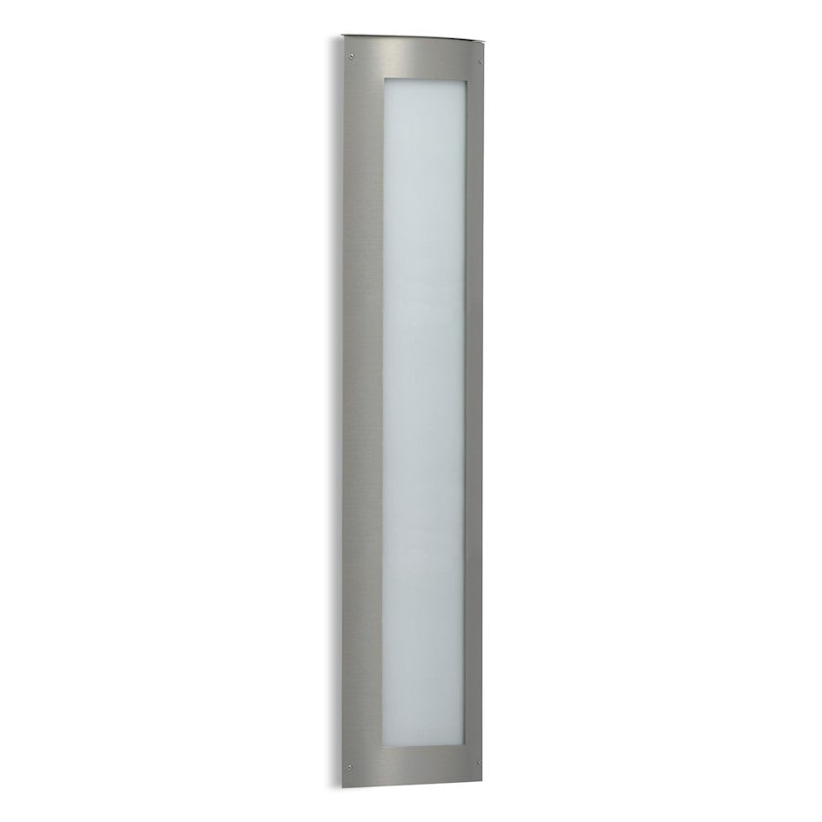 Besa Lighting Expo 38 1-Light LED Outdoor Sconce | Contemporary Silver and White Acrylic | Entryway & Patio | 8 x 3 x 38 in | Model EXPO38-WA-LED-SL