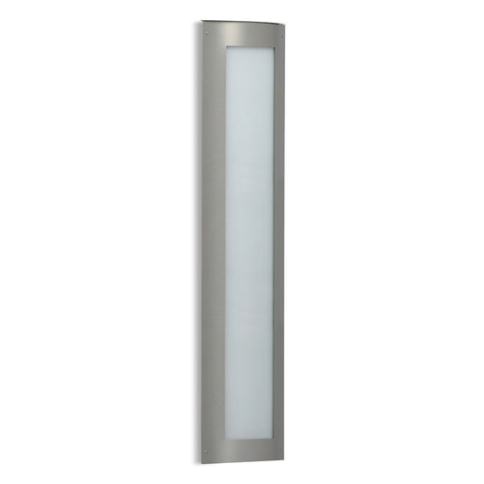 Besa Lighting Expo 38 1-Light LED Outdoor Sconce | Contemporary Silver and White Acrylic | Entryway & Patio | 8 x 3 x 38 in | Model EXPO38-WA-LED-SL