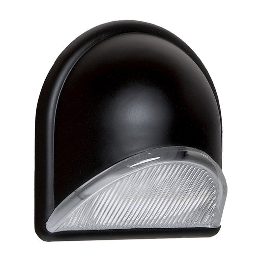 Besa Lighting Gabby 8in 1-Light Outdoor Sconce | Contemporary Black and Black Glass | Covered Porch & Entryway | 4.75 x 8.25 x 8.25 in | Model GABBYBK
