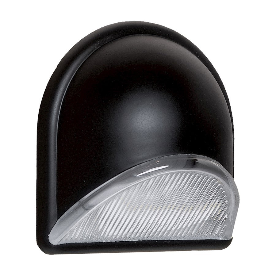 Besa Lighting Gabby 8in 1-Light LED Outdoor Sconce | Contemporary Black and Black Glass | Covered Porch & Entryway | Model GABBYBK-LED