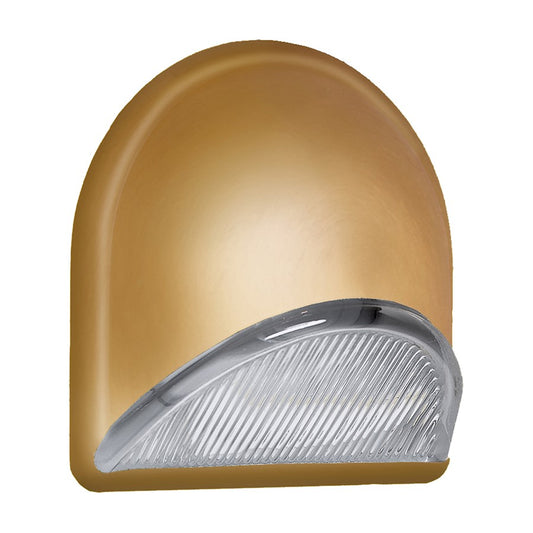 Besa Lighting Gabby 8in 1-Light Outdoor Sconce | Contemporary Gold and Gold Glass | Covered Porch & Entryway | 4.75 x 8.25 x 8.25 in | Model GABBYGD