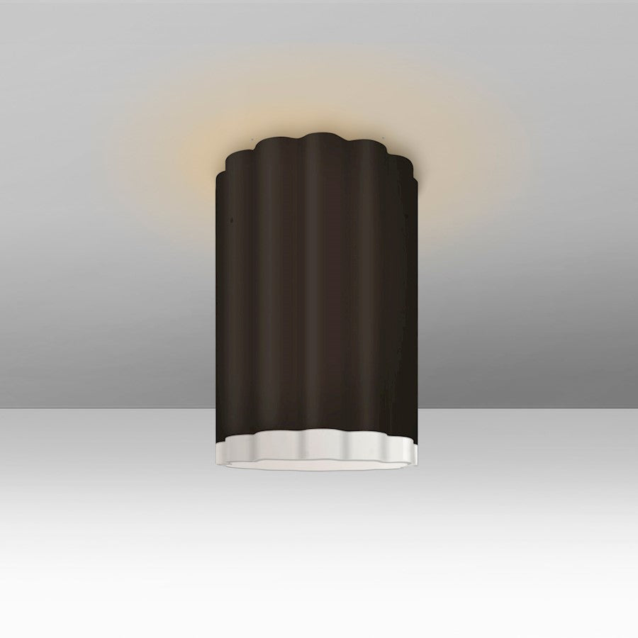 Besa Lighting Lando 7in 1-Light Flush Mount | Contemporary Black Glass | Hallway & Bedroom Ceiling Light | 4 x 4 x 7 in | Model LANDOBKC