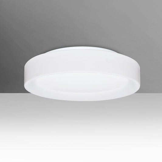 Besa Lighting Pella 13 1-Light LED Flush Mount | Contemporary White Opal Glass | Kitchen & Bathroom Ceiling Light | Model PELLA1307C-LED