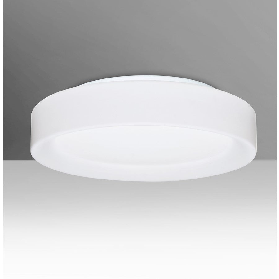 Besa Lighting Pella 16in 1-Light LED Flush Mount | Contemporary White Opal Glass | Bedroom & Living Room | Model PELLA1607C-LED