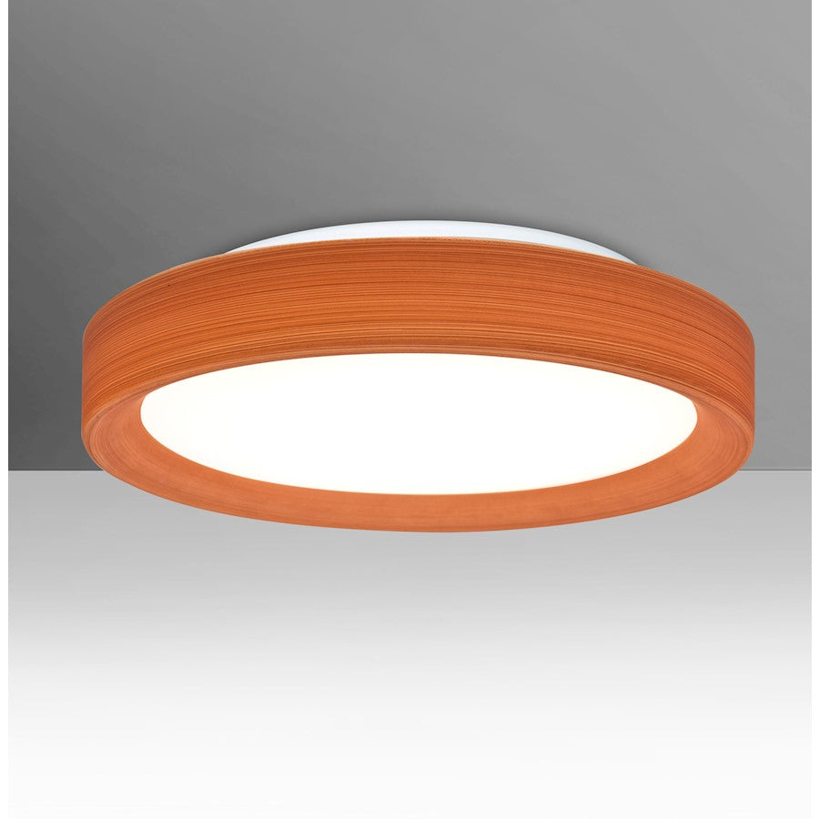 Besa Lighting Pella 16in 1-Light LED Flush Mount | Contemporary Beige and Cherry Glass | Bedroom & Dining Room | Model PELLA16CHC-LED