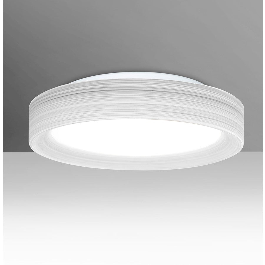 Besa Lighting Pella 16in 1-Light LED Flush Mount | Contemporary White and Chalk Glass | Bedroom & Hallway | Model PELLA16KRC-LED